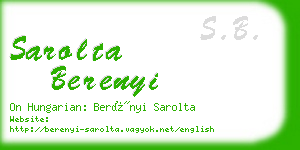 sarolta berenyi business card